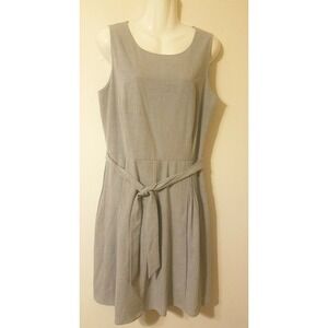 Calvin Klein Women's Dress Small Medium Gray Sleeveless A Line Below Knee Pleats